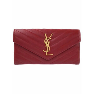 SAINT LAURENT Paris Monogram Flap Wallet Bi fold Long